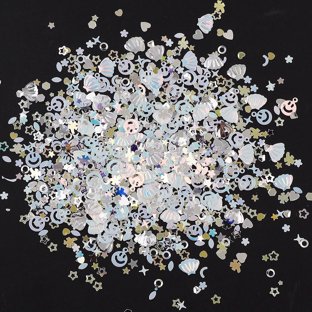 1 lot 10g Colorful Mix Shell Star Heart Moon Sequins Pieces Modeling UV Resin Epoxy Mold DIY Jewelry Filling For DIY Jewelry