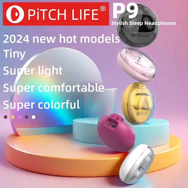 PiTCHLIFE-Auriculares Bluetooth con luz táctil RGB para dormir, cascos universales estéreo de , antisudor, sonido HD, P9