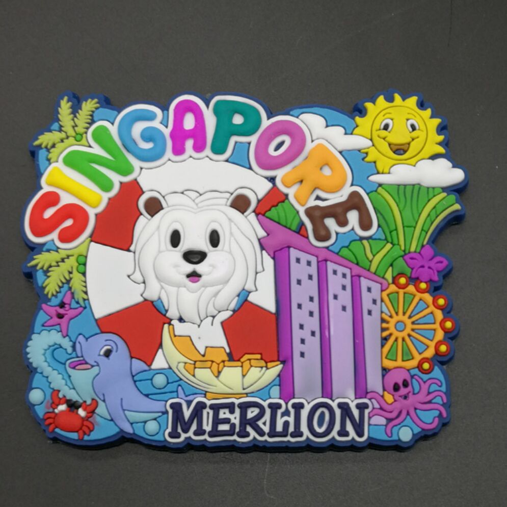 Singapore Rubber Fridge Magnet Tourist Souvenirs Refrigerator Magnetic Stickers Travel collection: XIAOJA (10)