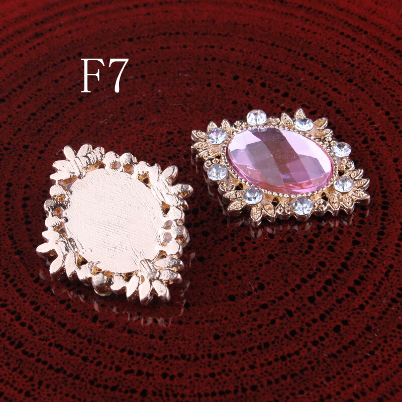 120 stuks/partij 18 kleuren bling paardenoog decoratieve platte kristalknopen voor haaraccessoires metalen strass-knopen voor knutselwerkjes