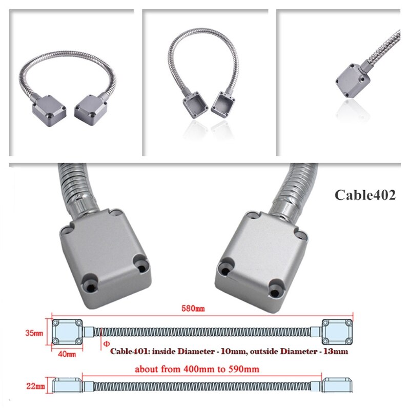 Door Loop Exposed Mounting Protection Sleeve Stainless Steel Access Control Cable with Zinc Alloy Ends