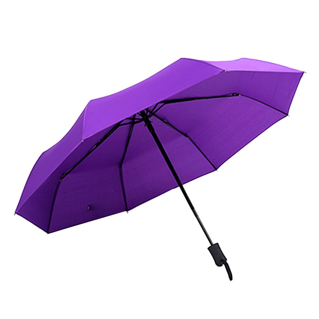 Pure Color Windproof Double Layer Invert Umbrellas Reverse Folding Umbrella Uv Protection Rainproof Raining Accessories Ombrello: Purple