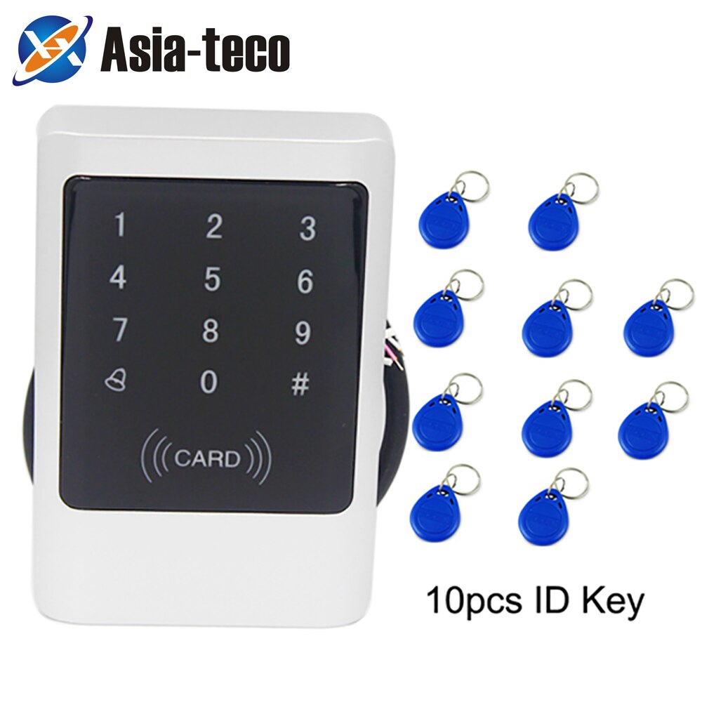 125KHz Waterproof Access Control Touch Metal Smart Keyless Lock Card Reader: AC and 10 Keys