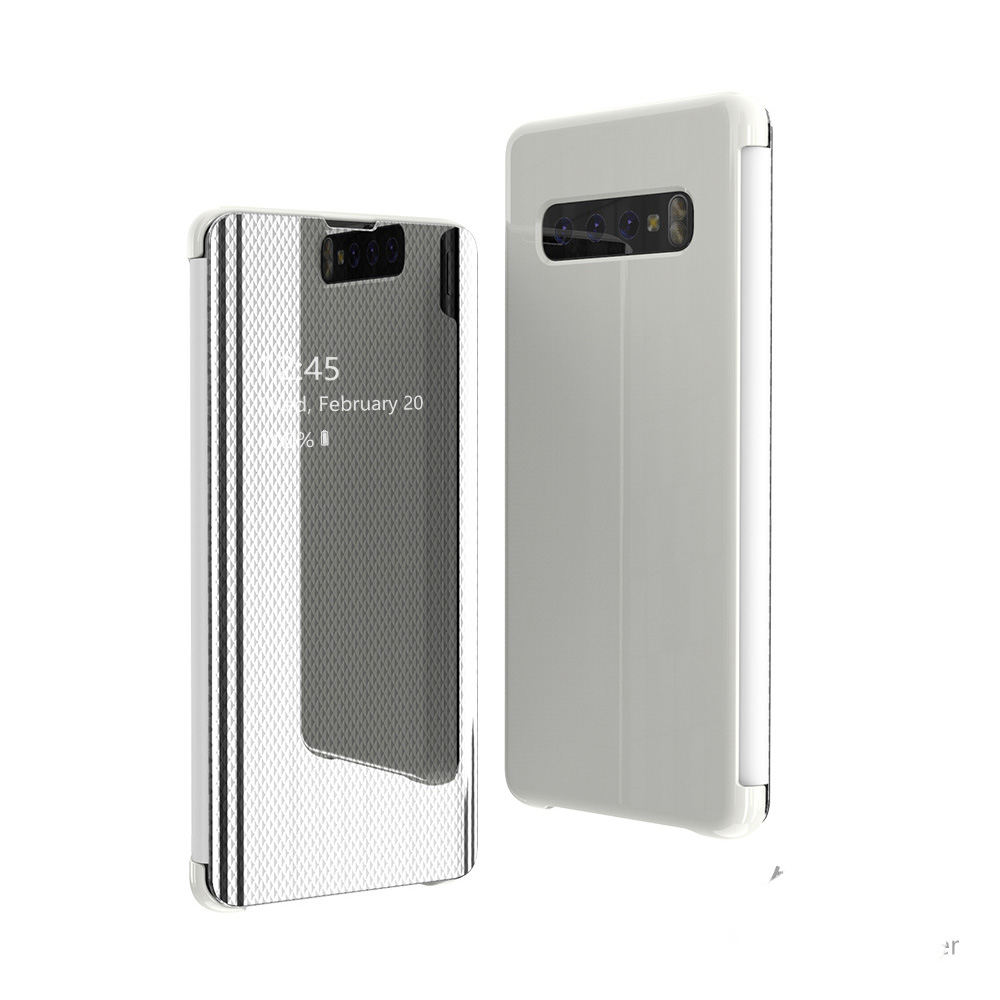 Smart mirror flip 360 phone case for Samsung Galaxy S9 S10 Plus clear cover for samsung S10e smart phone case: For Samsung S9 Plus / Silver