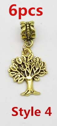 6 Stks/pak Gouden Viking Charms Haar Vlecht Dread Dreadlock Baard Kralen Manchetten Ringen Sieraden Voor Vrouwen Haaraccessoires: 6pcs Style 4