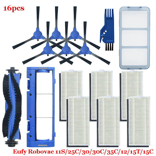 For Eufy Robovac 11S / 25C / 30 / 30C / 35C / 12 / 15T / 15C Slim Robot Vacuum Cleaner Parts Main Side Brush Cover Hepa Filter