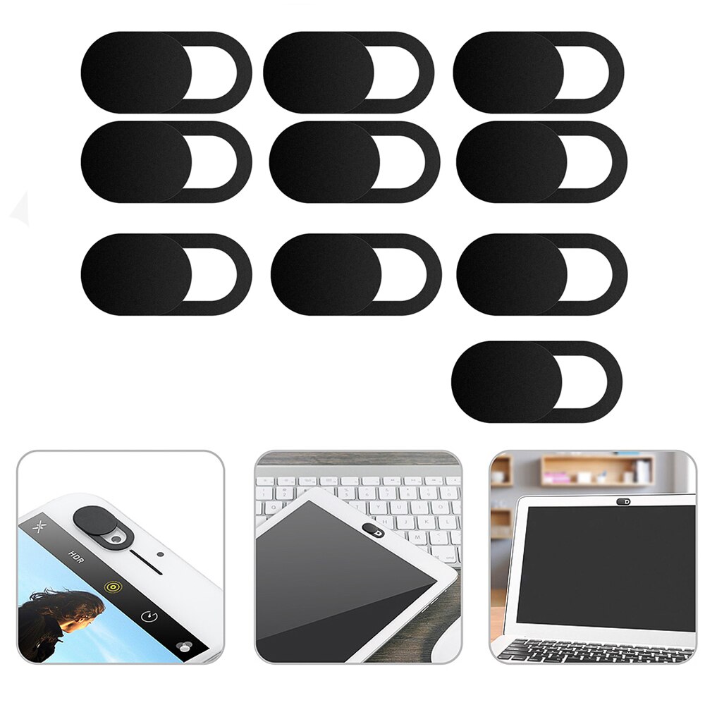 Nero 10Pcs coperture per Webcam ultrasottili Web Camera Sticker Cover Cap per Laptop Macbook cellulare PC