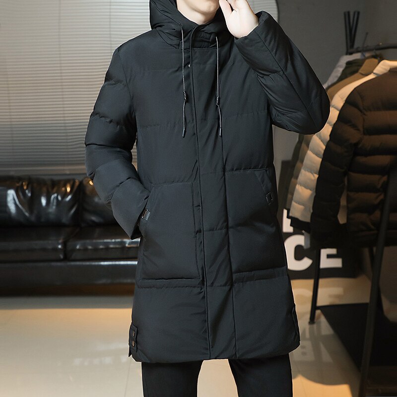 Manteau mi-long en coton épais pour homme, vêtement à la , Version coréenne, , populaire, hiver