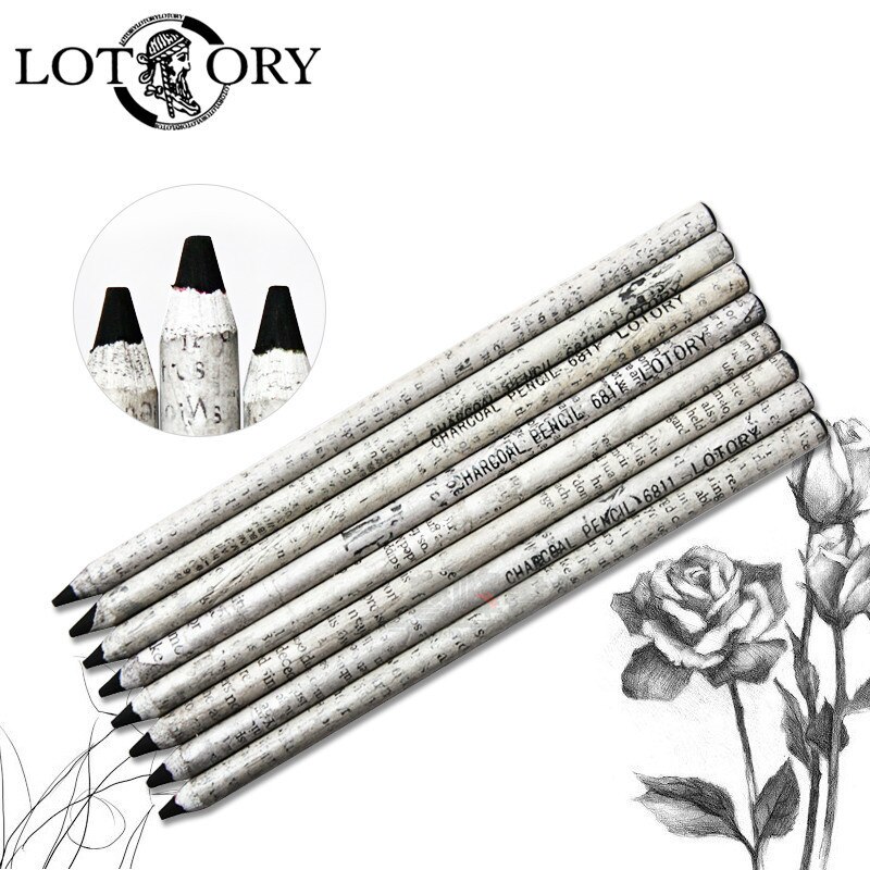 12pcs/box Soft Charcoal Crayon pen Extreme Black Sketch Pencil student Painting supplies drawing pencil lapices grafito