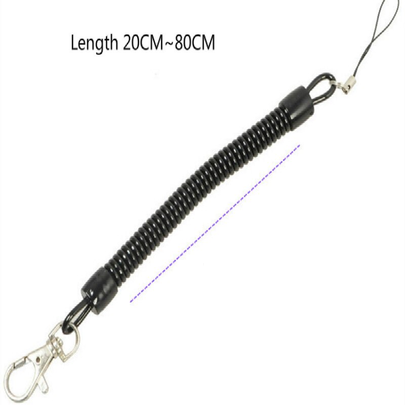 Black Bungee Cord Old Man Mobile Phone Anti-Loss Strap Running Phone Anti-Loss Spiral Telephone Line Elastic Rope