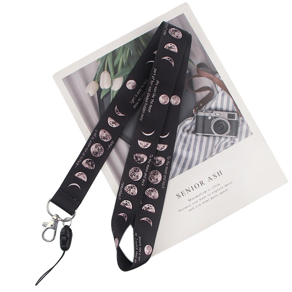 LX411 Universe Planets Moon Stars Astronaut Lanyard Neck Strap Rope USB Mobile Cell Phone ID Card Badge Holder Keychain Keyring
