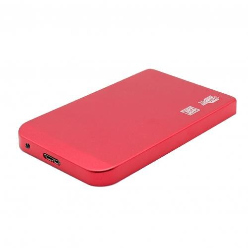 USB 3.0 5Gbps 2.5inch Portable External Transmission Closure HDD Hard Enclosure Disk Case Box External Hard Disk for PC: Red