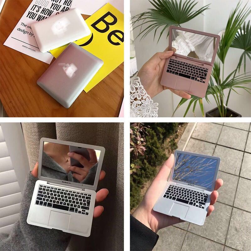 Espelho portátil mini portátil dobrável computador forma moda simples