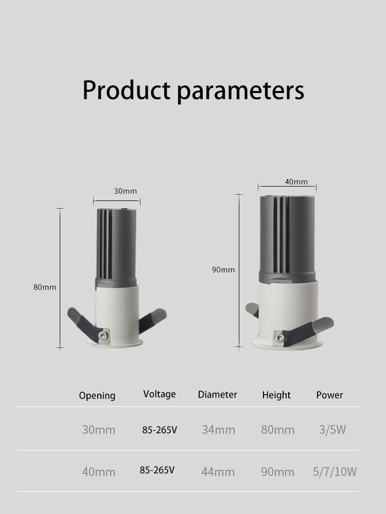 Led Mini spotlights COB Spot Lights Adjustable Angle Foco 15 Degrees Small Ceiling Lamp Recessed Round Opening 30mm Anti Glare