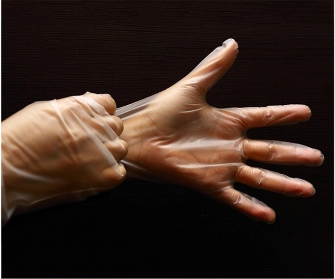 Gants jetables haute performance bon marché, une boîte de 100 pièces, gant de lavage TPE CPE service alimentaire