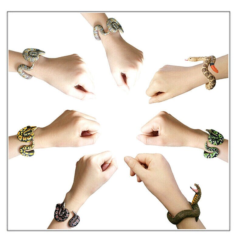 Symulacja wąż żywica bransoletka sztuczny wąż nowe zabawki straszny grzechotnik kobra przerażenie śmieszne urodziny zabawka na imprezę żart wybryk prezent