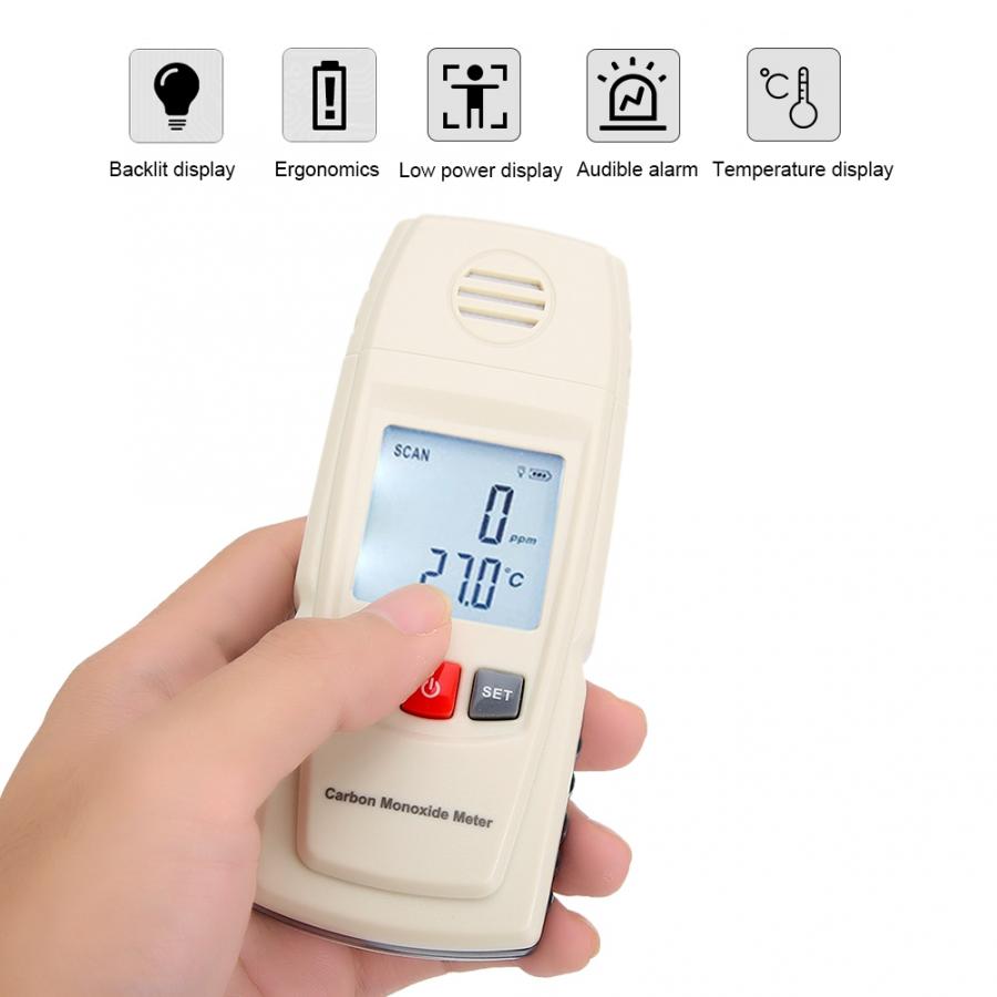 Draagbare Handheld Hoge Koolmonoxide Meter Co Gaslek Detector Alarm Koolmonoxide Sensor