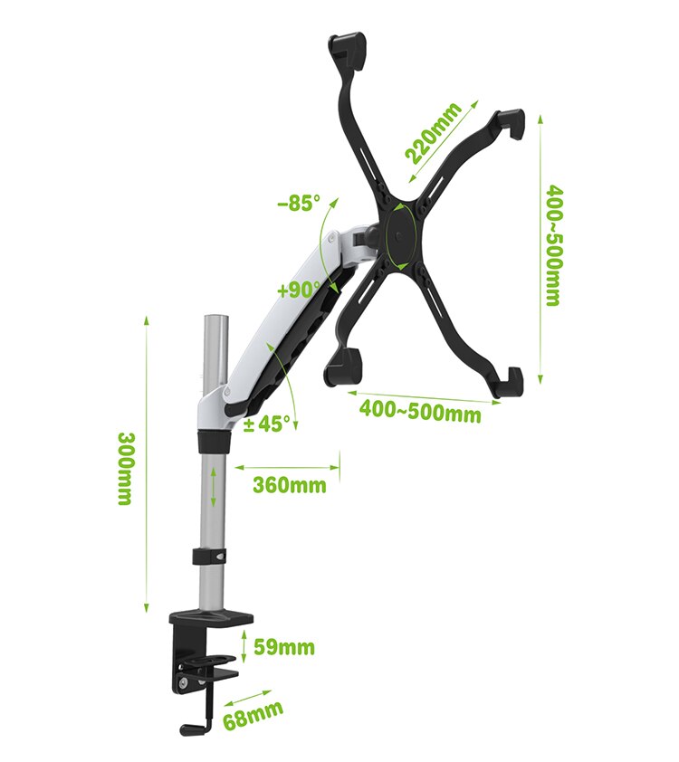 27inch air press gas strut lcd tv table mount monitor desk support Led bracket