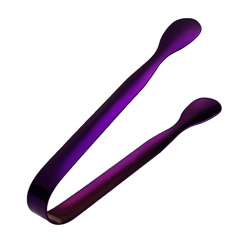 Stainless Steel Ice Cube Clip Ice Tong Bread Food BBQ Clip Barbecue Clip Ice Clamp Tool Bar Kitchen Accessories: purple