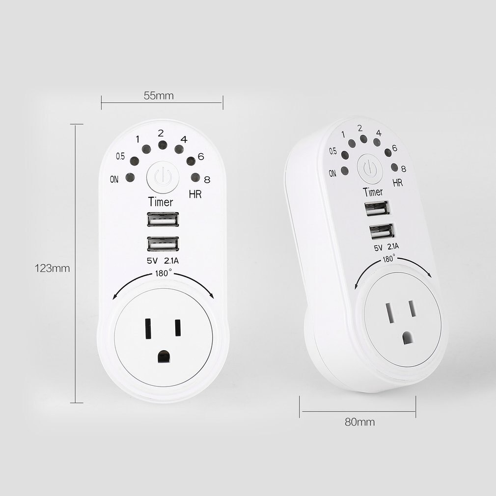 220V Timer Switch Mini USB 5V 2.1A Adapter Socket Outlet Plug-in Countdown Energy Saving Electronic Time Controller