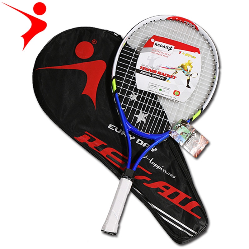 LEIJIAER Outdoor tennis racket Children's indoor tennis racket Aluminum tennis racket A pair of youth tennis rackets: Blue