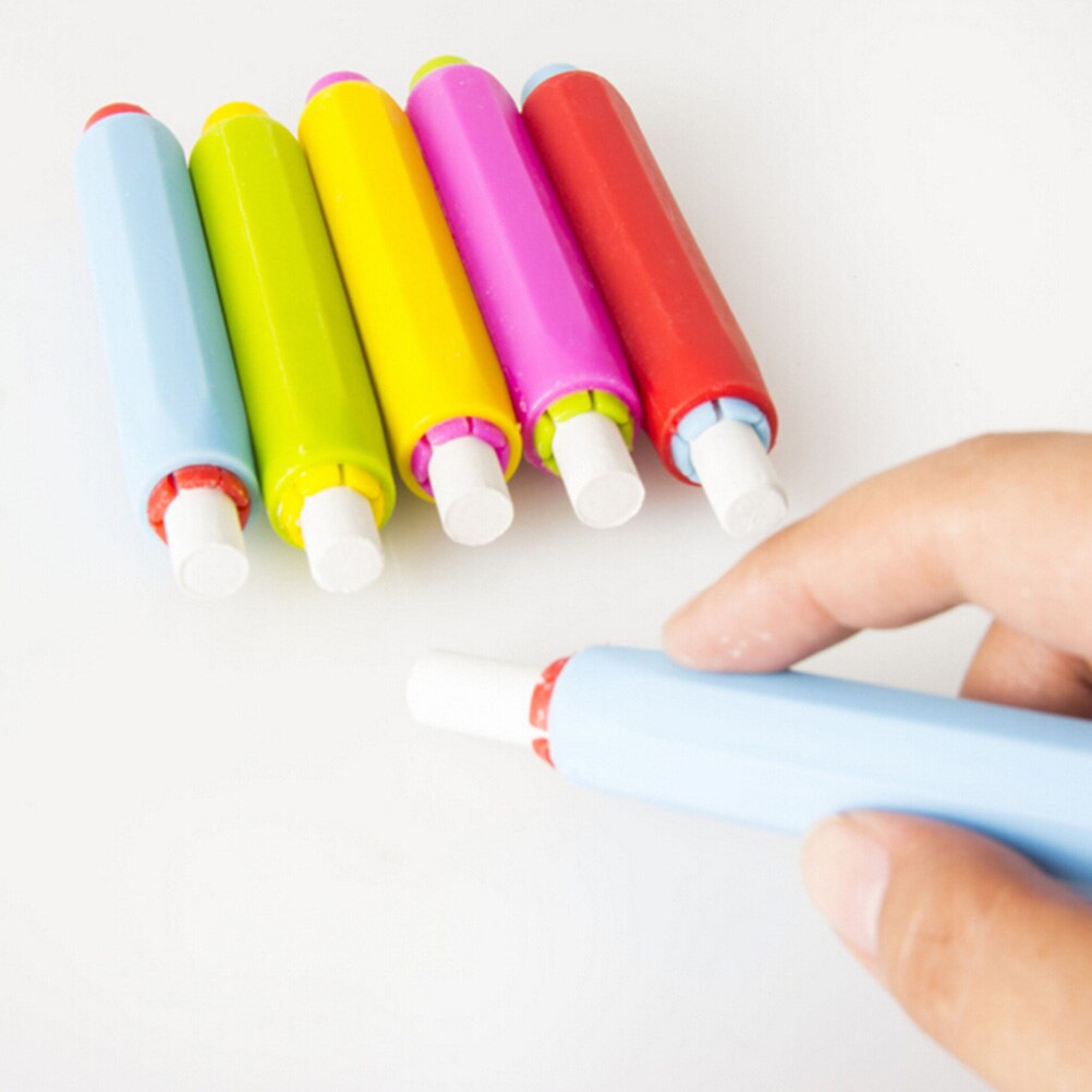 5 farve sundhed giftfri kridt holder kridt klip farverige kridt indehavere ren undervisning hold til lærer børn papirvarer