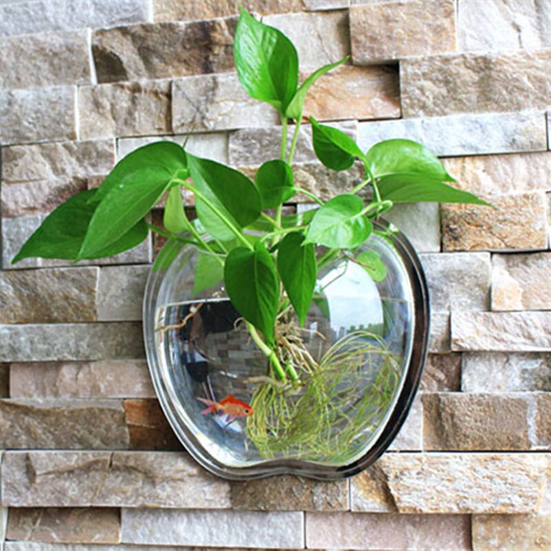 Fish Bowl Acrylic Hanging Aquarium Wall Mounted Pet Fish Tank