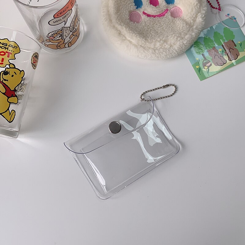 Myntplånböcker solid transparent liten kreditkortshållare pvc enkel unisex avslappnad multifunktion chic trendig nyckelplånbok vattentät