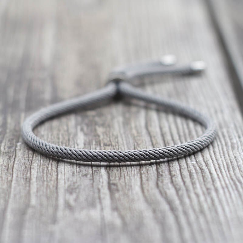 100% aço inoxidável pulseira masculino feminino 4mm milan corda preto vermelho braslet ajustável bff amizade braclet presente para casais: Silver Grey String
