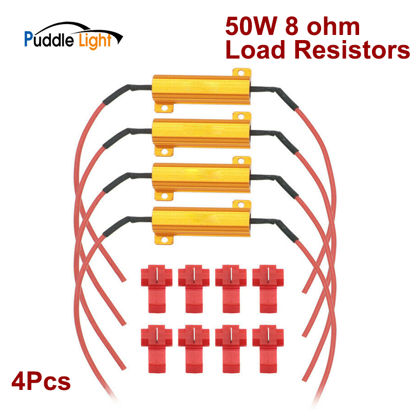 4pcs 50W 8ohm Steering lamp resistance Turn Signal Load Resistors LED Fast Flash Accessor Load Indicator Resistor Signal Blinke