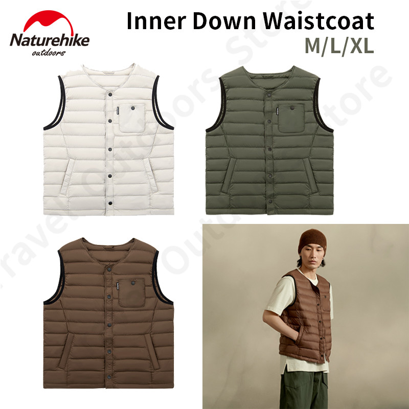 Naturehike Winter Down Vest 90% Wit Ganzendons Warm Houden 750FP Verdikking Jas Man/Vrouw Mode Knop Jas Outdoor draagbare