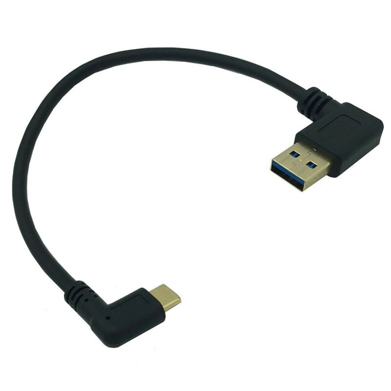 AM05-Type-C Side Bending Laptop Data Cable,3.1 Type C Male to USB 3.0 a Male Charge Data Cable