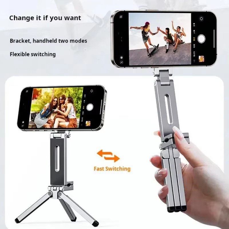 Trípode magnético plegable para teléfono 360 ° Soporte Soporte de viaje portátil para iPhone y Android Escritorio/avión/tren de grabación de vídeo manos libres