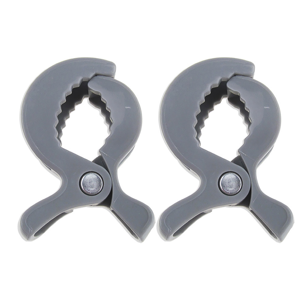 Pinza de cocodrilo para cochecito de bebé, 2 uds., Clip portátil para cochecito, gancho para asiento de coche de bebé, Clips, accesorios de cochecito de bebé: Gris claro