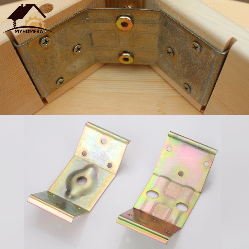 4 Pieces Corner Brackets Joint Fixed Fasteners Connector Corner Bracket Code Stand Strengthen for Shelf Chair Bed Cabinet Table