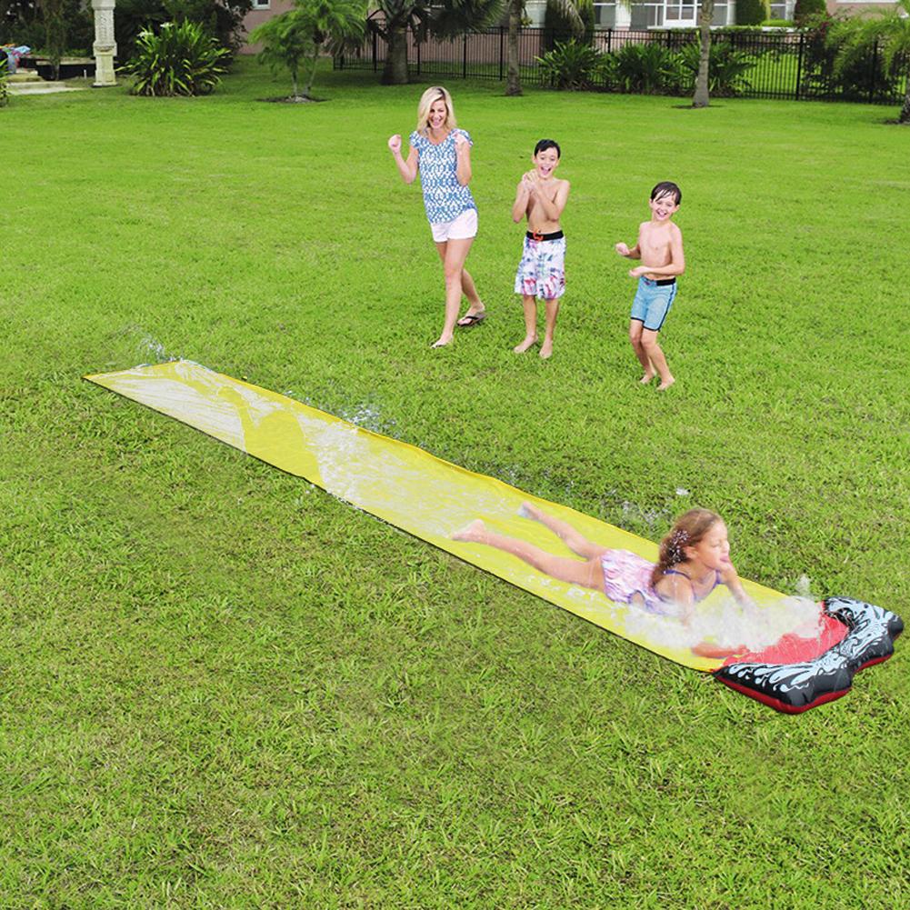 Summer Lawn Water Slide PVC Outdoor Backyard Single Surf Water Slide Spray Fun Water Games Wave Rider Toys For Children toboggan