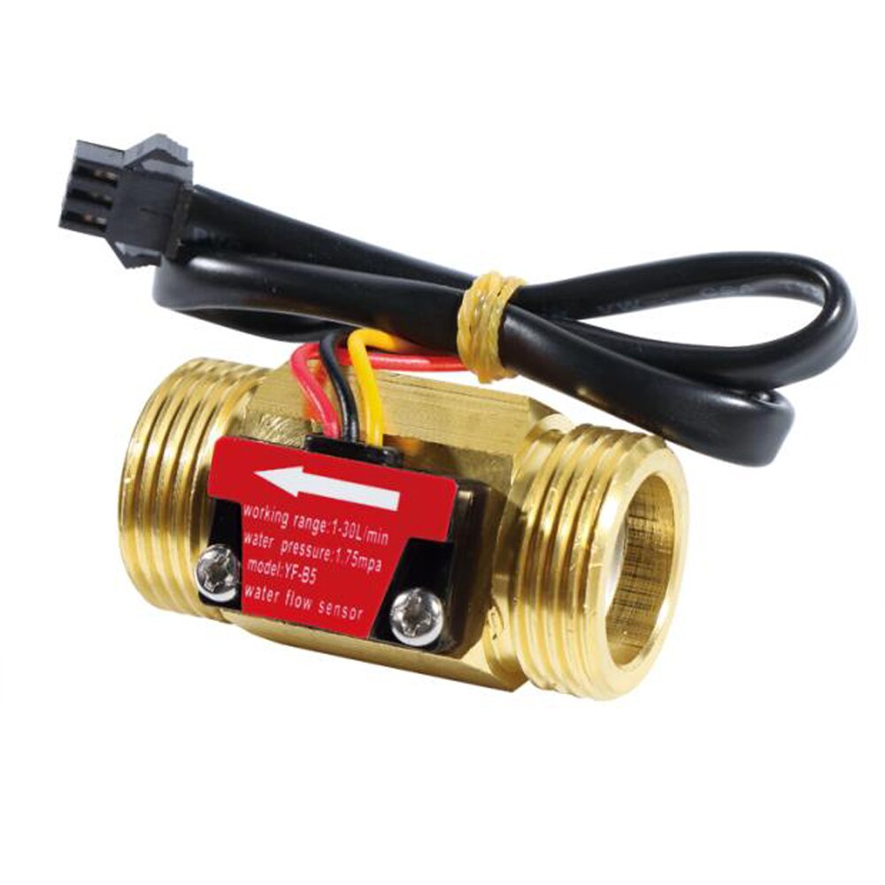 water flow sensor 3/4 DN20 Copper flow sensor Switch Flowmeter Meter copper Hall flowmeter turbine flow