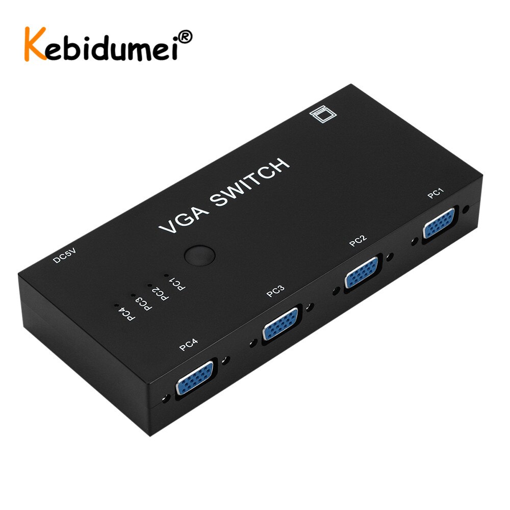 2/4 Ports VGA Switcher Splitter 1X4 1X2 VGA Video KVM Switch Adapter Converter Box for PC Monitor Accessories