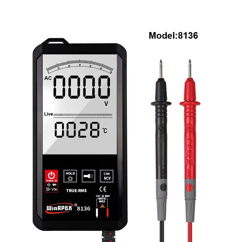 Automatic Digital Multimeter 6000 Counts Intelligent Scanning AC DC Measurement NCV True RMS Measurement Touch Screen Multimeter: Winapex 8136