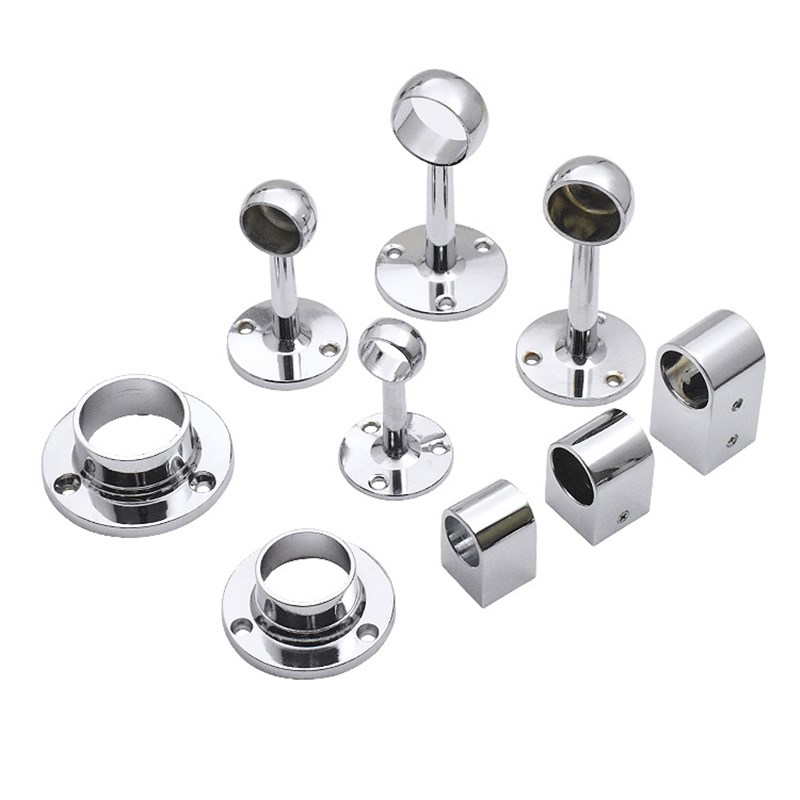 2pcs batch pipe socket fixing bracket 16-32mm diameter pipe support flange seat, used for wardrobe rail rod socket end seat