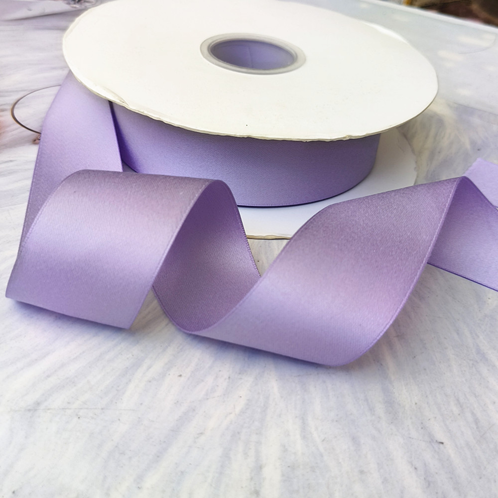 Ruban en Satin finition mate, 5Yards, 3.8CM, nœuds de bricolage, matériel Bouquet de fleurs, boîte à gâteaux , vêtements d'emballage, décoration de fête de mariage: Violet / L