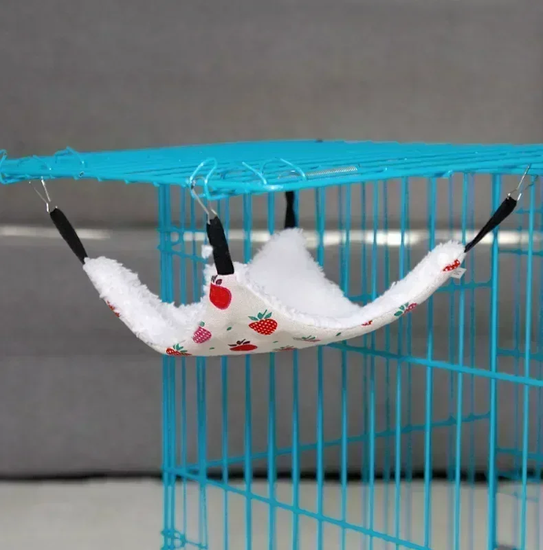 Kjæledyr hengekøye bomull hamster mus hengeseng liten kjæledyr hamster kanin dobbelt lag varm søvn reir hengekøye utstyr: M / Militærgrønn