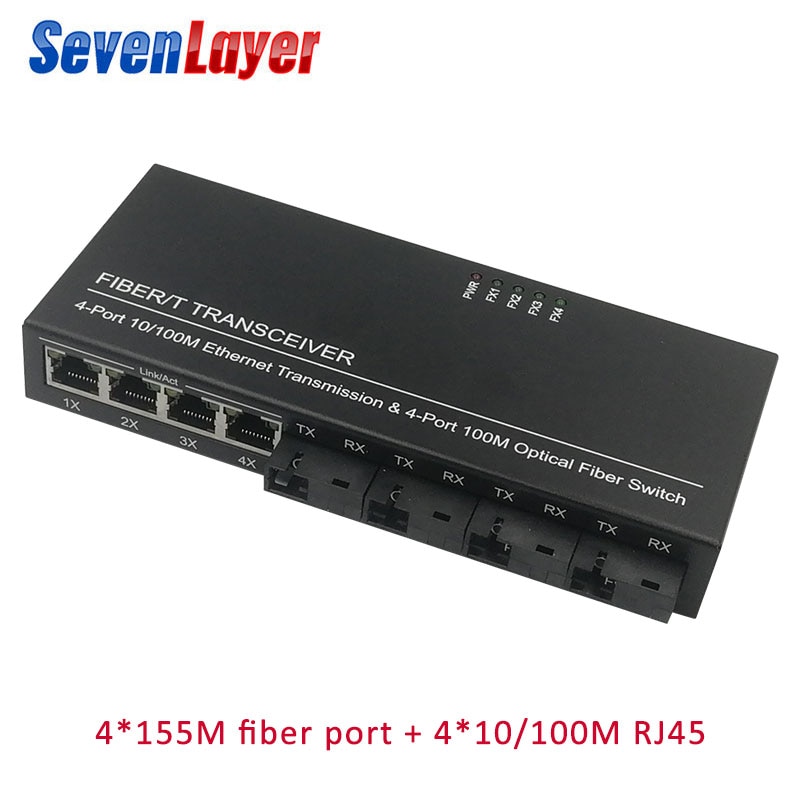 イーサネット繊維スイッチ 4 RJ45 4 sc 光メディアコンバータシングルモードファイバポート 10/100 メートル