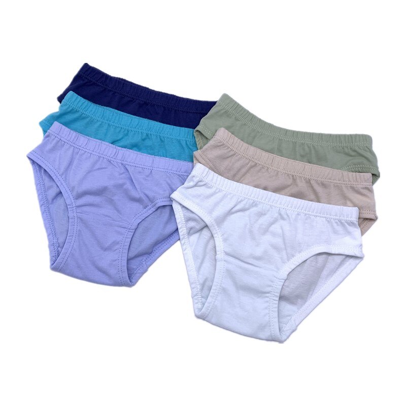 12Pc/Lot Cotton Solid Color Children&#39;s Underwear Briefs Boys Panties Briefs Suit 1-12Years