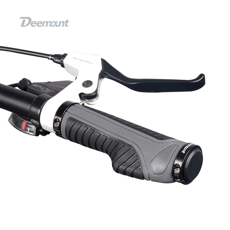 Deemount Bicycle Grips 2 Ends Fixed Lock Rings Gear Not-slip Shock Absorption Handlebar Rubber Grips Dual Color Casing