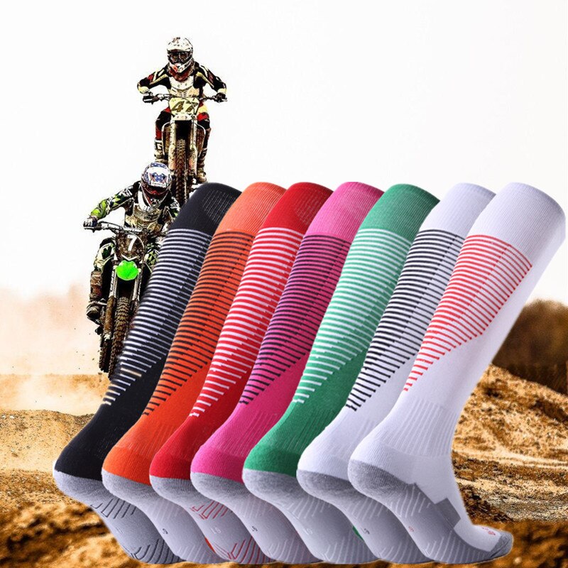 Adult Motocross Socks Non-slip Over The Knee Football Socks Thick Towel Bottom Socks Sweat-absorbent Wear Sports Socks