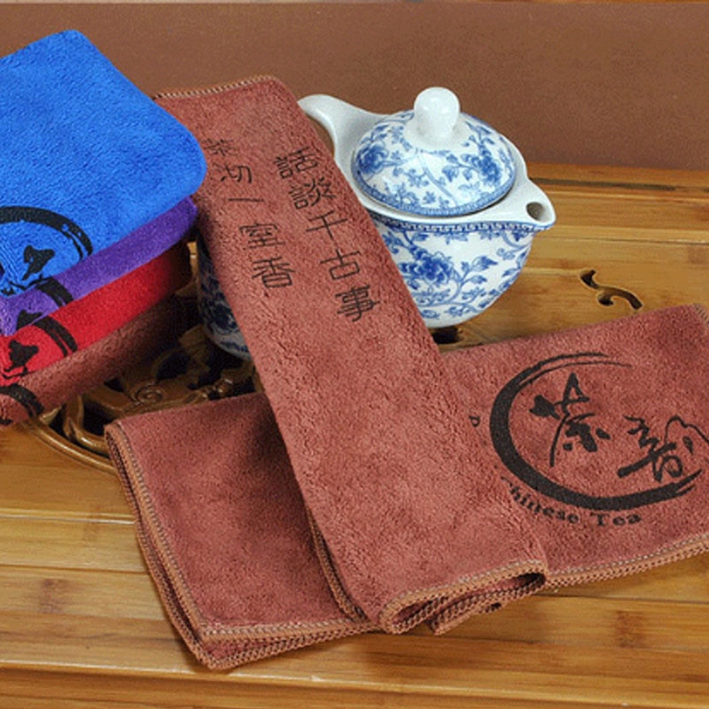 Tea Cloth Absorbent Strong Tea Napkins Tea Set Accessories Nice Tea Towels 1 PCS Fiber 30*30cm