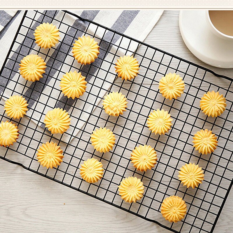 Non-stick kage kølehylde bagestativ kiks kiks brød muffins tørring stativ køligere gitter net trådholder bageware værktøj