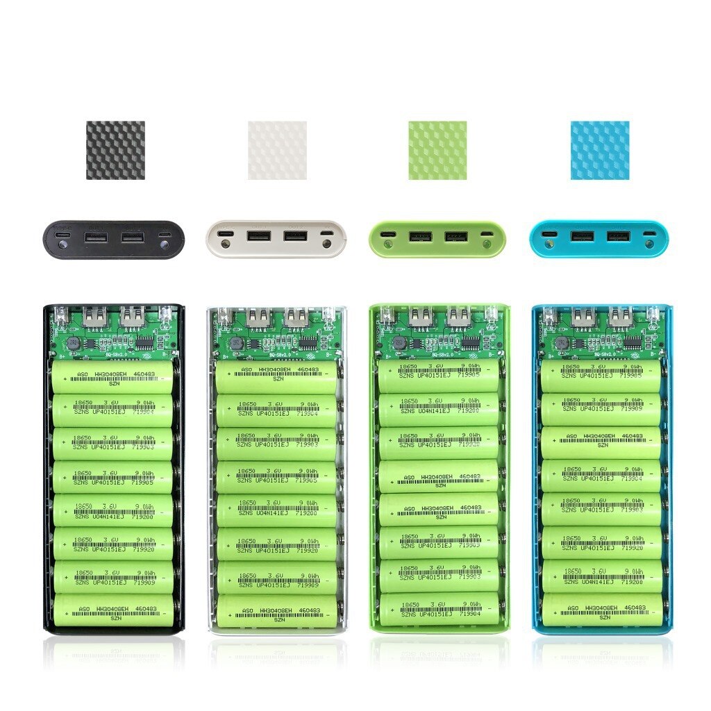 8 knop 18650 litium batteriboks mobil strøm gjør-det-selv-laderkoffert mian han jie etui hekking flytende krystall digital