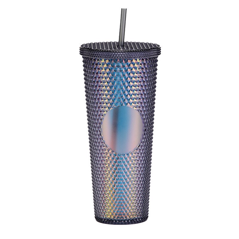 710ml Kaffee Tasse Sommer Kalten Wasser Becher Becher Tasse Mit Stroh Doppel Schicht Kunststoff Durian Diamant Strahlende Göttin tassen: 08